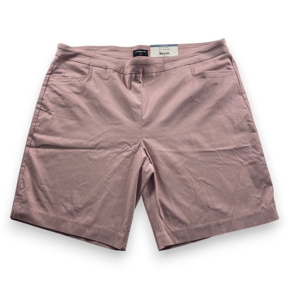 Liz Claiborne Emma Classic Shorts Pink Dust Plus Size 3X Pull On Career New